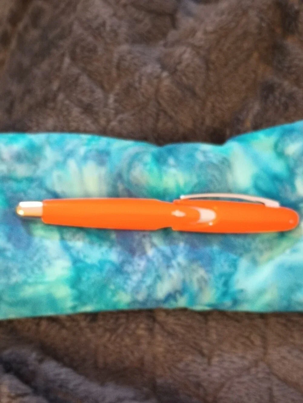 Stipula Speed Orange Fountain Pen with Chrome Accents, Medium Nib Size
